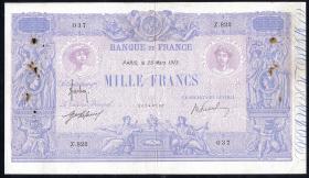 Frankreich / France P.067g 1000 Francs 25.3.1913 (4) 
