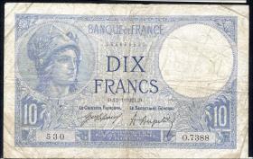 Frankreich / France P.073a 10 Francs 1918 (4) 