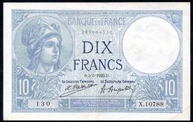 Frankreich / France P.073c 10 Francs 5.5.1928 (2-) 