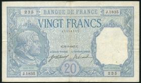 Frankreich / France P.074 20 Francs 1917 Bayard (3) 