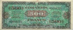 Frankreich / France P.119a 500 Francs 1944 Militärgeld "Emis en France" (3+) 