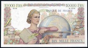 Frankreich / France P.132c 10.000 Francs 1951 (3) 