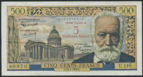 Frankreich / France P.137b 5 NF auf 500 Francs 1959 (3+) 