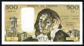 Frankreich / France P.156a 500 Francs 1969 (1) 