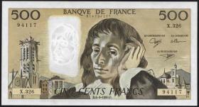 Frankreich / France P.156h 500 Francs 1990 (1) 