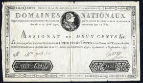 Frankreich / France P.A047 Assignat 200 Livres 1791 Königsassignat (4) 