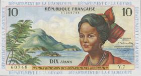 Franz. Antillen / French Antilles P.08b 10 Francs (1964) (1) 