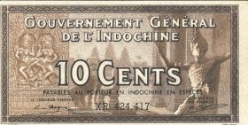 Franz. Indochina / French Indochina P.085e 10 Cents (1939) (1-) 