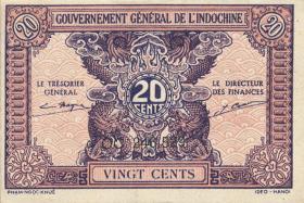 Franz. Indochina / French Indochina P.090 20 Cents (1942) (1/1-) 