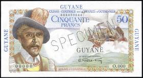 Französisch Guyana / French Guiana P.22s 50 Francs (1947-49) Specimen (1) 