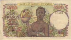 Franz. Westafrika / French West Africa P.40 100 Francs 1950 (3+) 