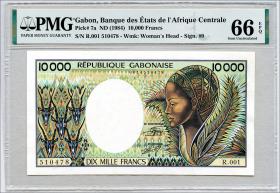 Gabun / Gabon P.07a 10.000 Francs (1984) (1) 