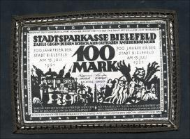 Bielefeld GP.21af 100 Mark 1921 Leinen (1) Borte, schwarz, mit Stempel 