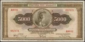 Griechenland / Greece P.103 5000 Drachmen 1932 (3+) 