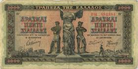Griechenland / Greece P.119b 5000 Drachmen 1942 (3) 