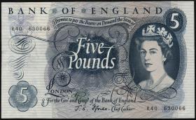 Großbritannien / Great Britain P.375b 5 Pounds (1963-71) (1/1-) 