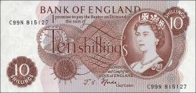 Großbritannien / Great Britain P.373c 10 Shillings (1966-70) (1) 