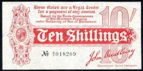 Großbritannien / Great Britain P.346 10 Shillings (1914) Bradbury Treasury Note (3/2) 