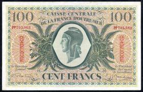 Guadeloupe, Frz. Verw. P.29a 100 Francs (1944) (2) 
