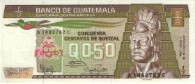 Guatemala P.065 1/2 Quetzal 3.1.1986 (1) 
