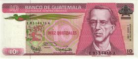 Guatemala P.068 10 Quetzales 3.1.1986 (1) 