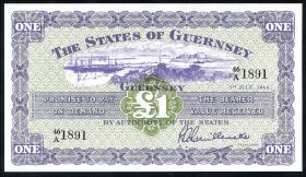 Guernsey P.43c 1 Pound 1966 (1) 