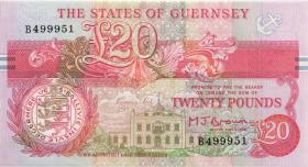 Guernsey P.55a 20 Pound (1991-95) B 499951 (1) 