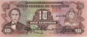 Honduras P.064b 10 Lempiras  10.11.1989 (1) 