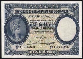Hongkong P.172c 1 Dollar 1935 (1) 