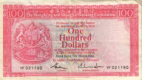 Hongkong P.187d 100 Dollars 1983 (3) 