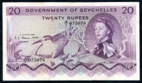 Seychellen / Seychelles P.16a 20 Rupien 1968 (3) 