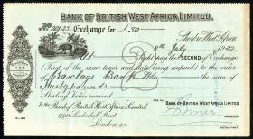 British West Africa 30 Pounds 8.7.1922 (2) 