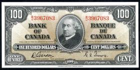 Canada P.064b 100 Dollars 1937 (1-) 