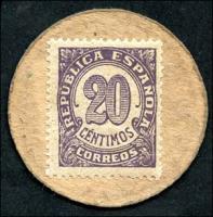 Spanien / Spain P.096C 20 Centimos (1938) (1) 