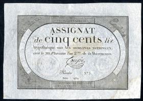 Frankreich / France P.A077 Assignat 500 Livres (1794) (3) 