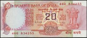 Indien / India P.082g 20 Rupien (1970-) A (1) 