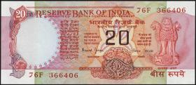 Indien / India P.082k 20 Rupien (1970-) C  (1) 