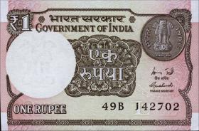 Indien / India P.117a 1 Rupien 2015 (1) 
