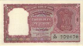 Indien / India P.029b 2 Rupien (1957-1962)(1) 