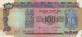 Indien / India P.086d 100 Rupien (1979) (2-) 