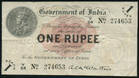 Indien / India P.001e 1 Rupien 1917 (3) 