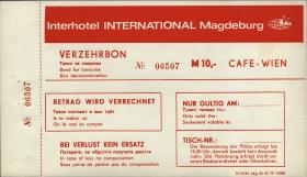 Interhotel International Magdeburg Verzehrbon 10 Mark (1) 