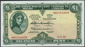 Irland / Ireland P.64a 1 Pound 11.4.1964 (1) 