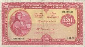 Irland / Ireland P.67b 20 Pounds 1970 (3) 