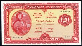 Irland / Ireland P.67c 20 Pounds 1976 (2) 