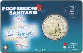 Italien 2 Euro 2021 Grazie Gesundheitswesen Coincard 