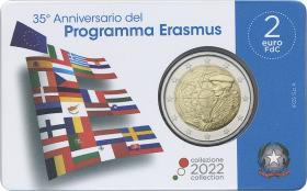 Italien 2 Euro 2022 Gemeinschaftsausgabe "35 Jahre Erasmus-Programm" Coincard 