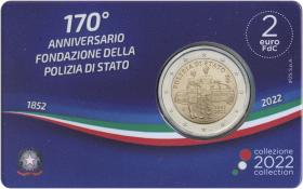 Italien 2 Euro 2022 Staatspolizei Coincard 