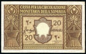Ital.-Somaliland/Ital. Somaliland P.14a 20 Somali 1950 (3+) 