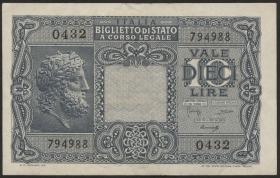 Italien / Italy P.032c 10 Lire 1944 (3) 